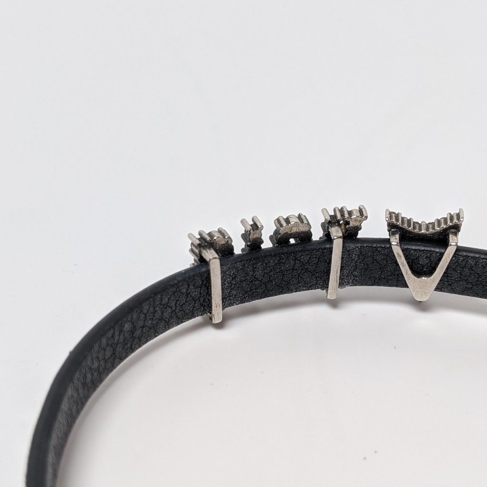 SOLD Dior Crystal Leather Logo Bracelet / Necklace - Picture 2 of 6